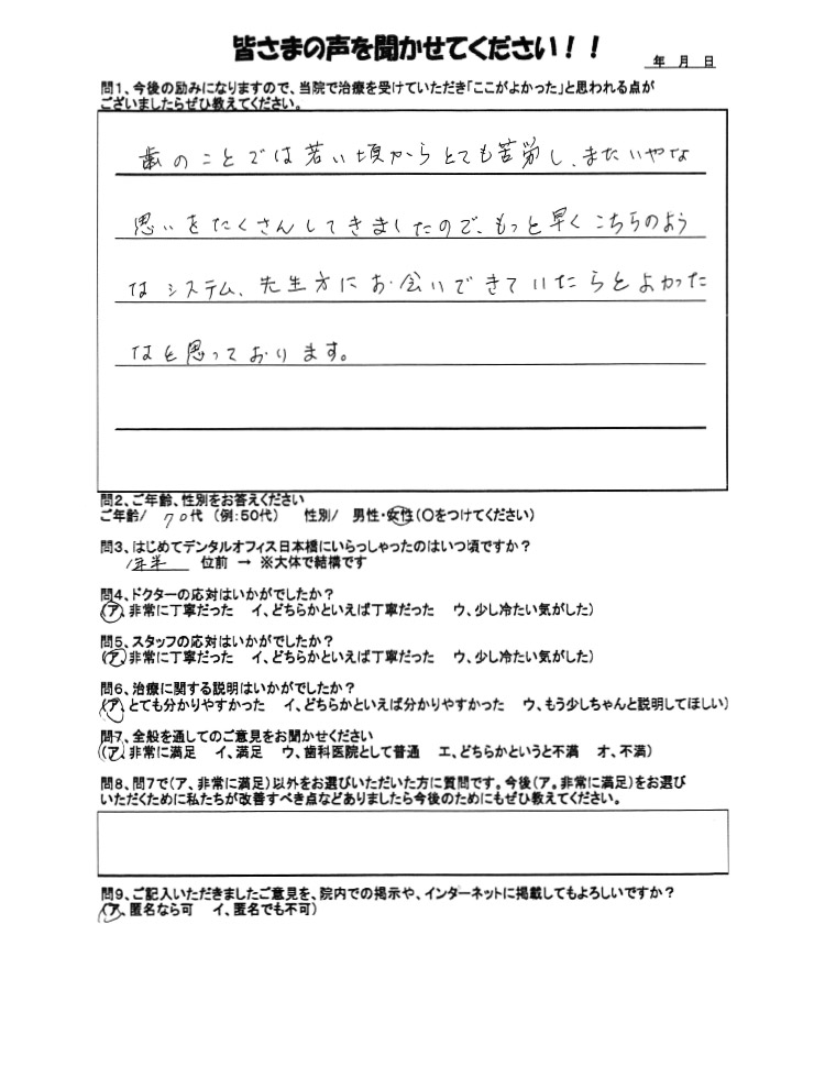 70代女性のお手紙の写真