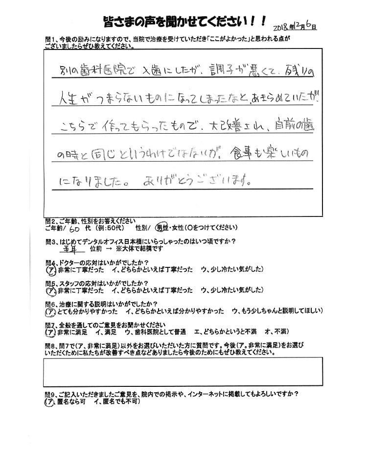 60代男性のお手紙の写真