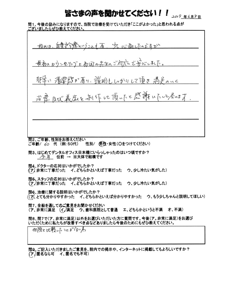 60代男性のお手紙の写真