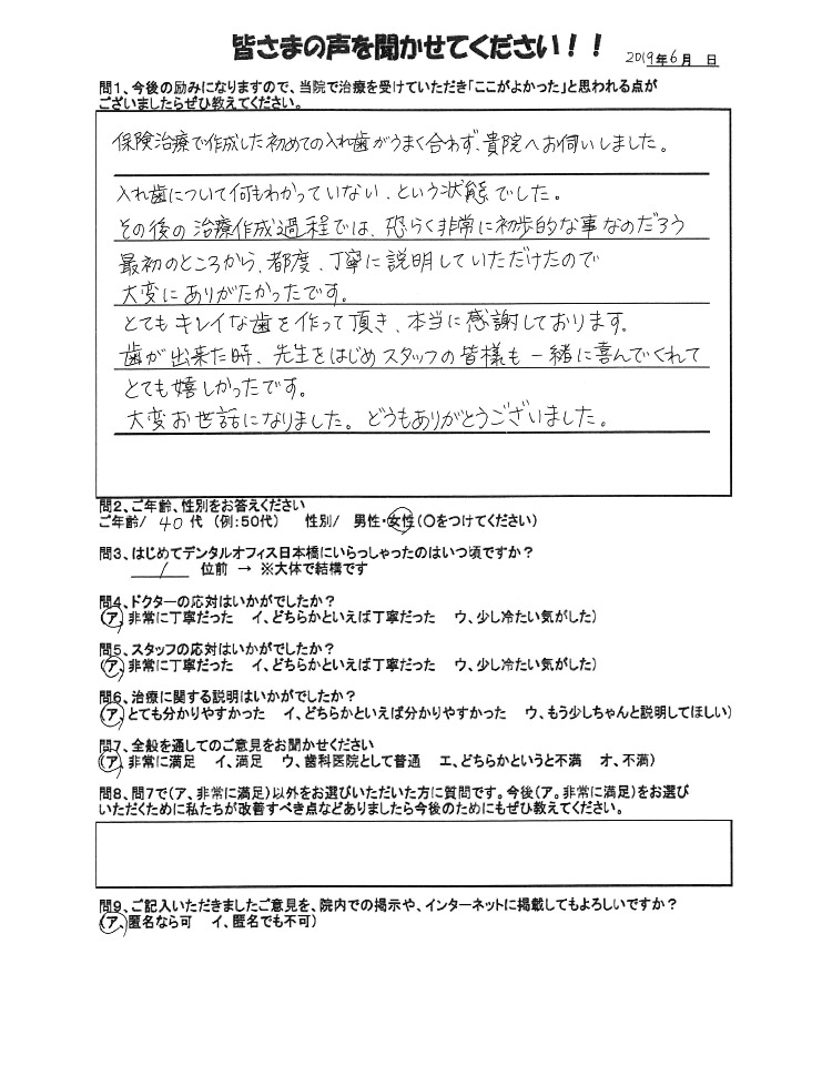 40代女性のお手紙の写真